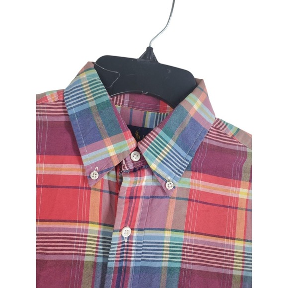 Ralph Lauren Check Oxford Shirt Mens S Scottish Tartan Plaid Button LS Pony Logo - Picture 5 of 10